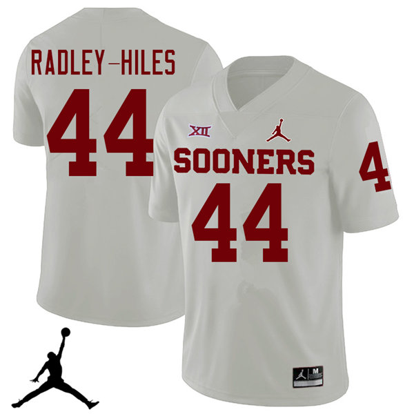Jordan Brand Men #44 Brendan Radley-Hiles Oklahoma Sooners 2018 College Football Jerseys Sale-White - Click Image to Close